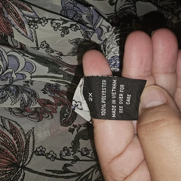 2x AGB Pink and Purple Floral Long Sleeve Blouse Pullover Top Shirt - Picture 8 of 9